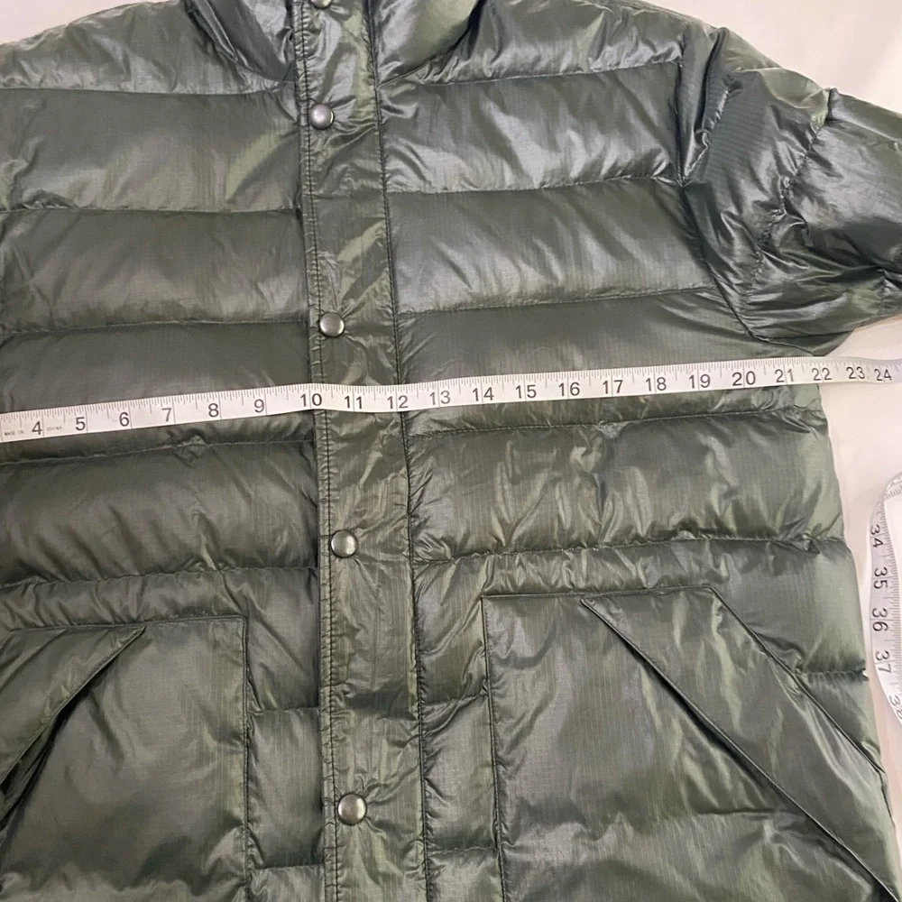 J.‎ CREW Dark Forest Green Ripstop Nylon Duck Down/Feathers Puffer Jacket SZ M